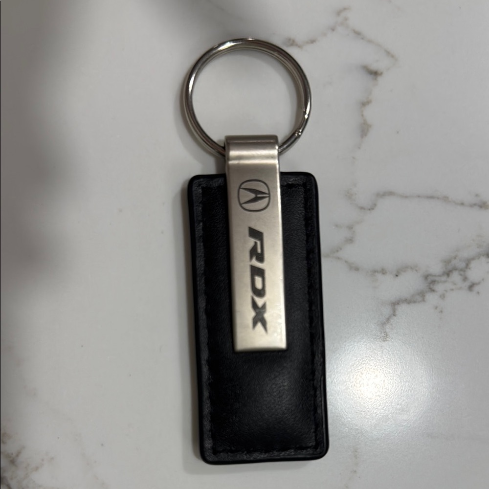 Black Key & Card Holder with Metal Ring